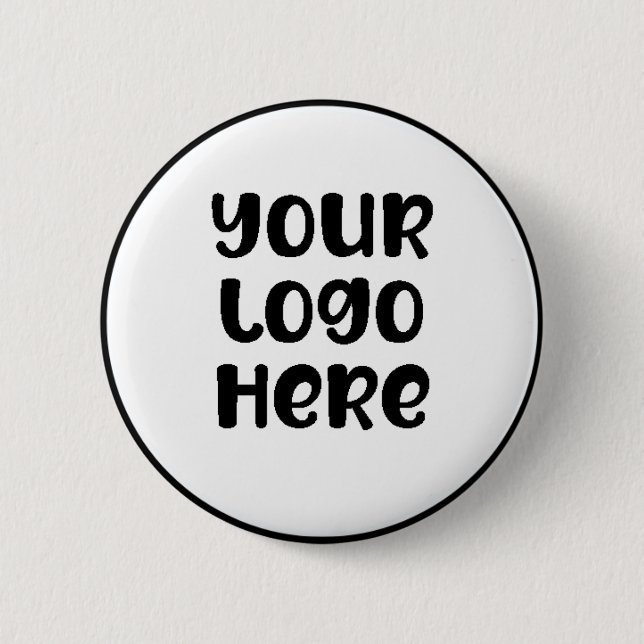 Simple Minimalist Company Business Logo DIY 6 Cm Round Badge (Front)