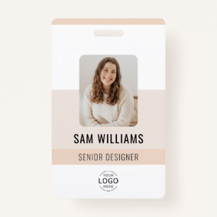 Simple Minimalist Company Employee Staff ID ID Badge