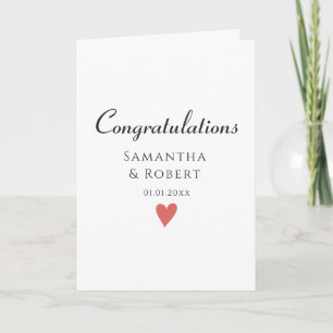 Simple Minimalist  Congratulation, Wedding Card 