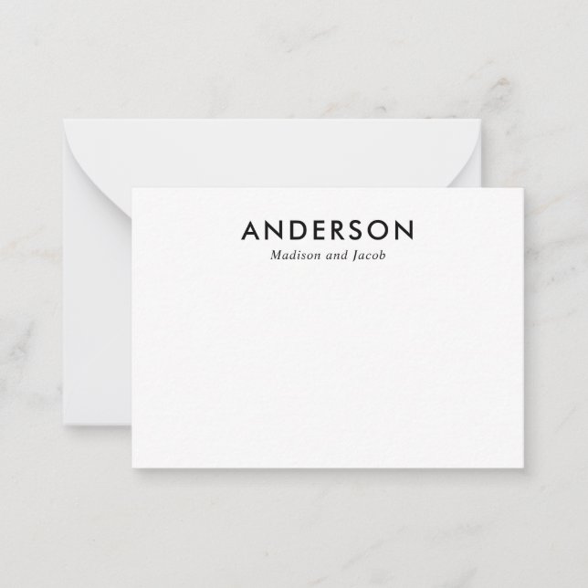 Simple Minimalist Contemporary Couple Card (Front)