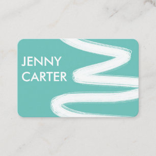 Simple Minimalist Cool Squiggle Brushstrokes Business Card