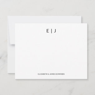 Simple Minimalist Couple Initials Personalised Card