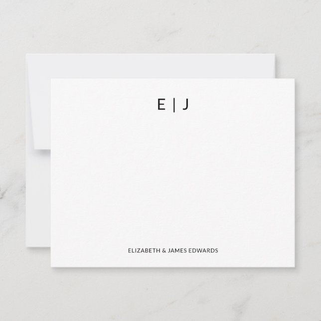 Simple Minimalist Couple Initials Personalised Card (Front)