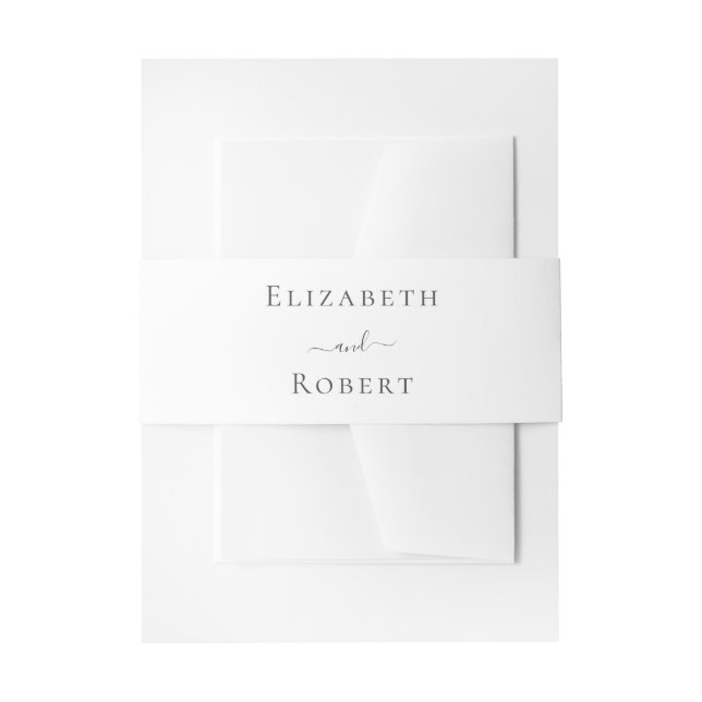Simple Minimalist Couple Names Wedding Invitation Belly Band (Front Example)