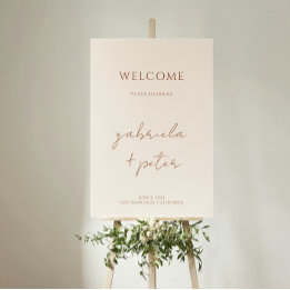 Simple Minimalist Cream Wedding Welcome