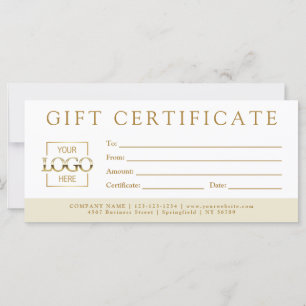 Simple Minimalist Custom Business Gift Certificate