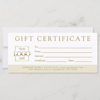 Simple Minimalist Custom Business Gift Certificate