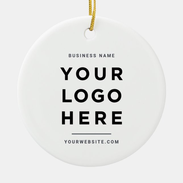 Simple Minimalist | Custom Business Logo Ceramic Tree Decoration (Front)