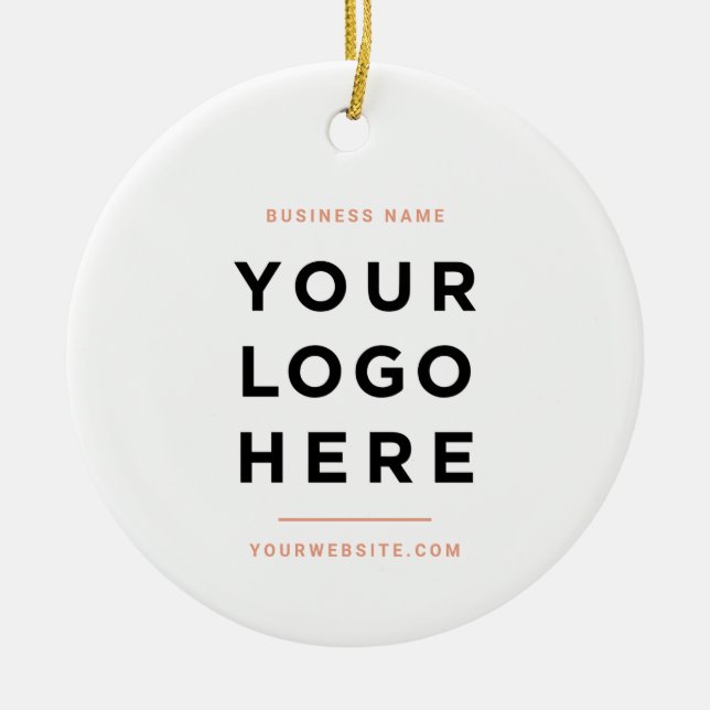 Simple Minimalist | Custom Business Logo Ceramic Tree Decoration (Front)