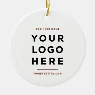 Simple Minimalist Custom Business Logo Chocolate Ceramic Tree Decoration