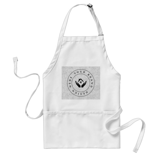 Simple Minimalist Custom Business Logo | Name Standard Apron (Front)