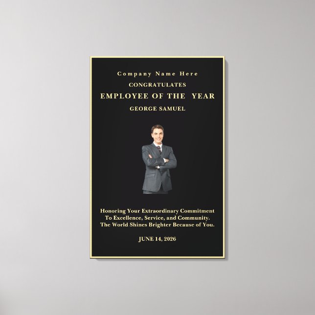 Simple Minimalist Custom Image Black White Canvas Print (Front)