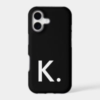 Simple minimalist custom initial black white