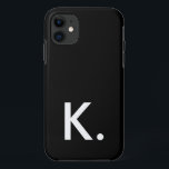 Simple minimalist custom initial black white iPhone 11 case<br><div class="desc">Simple minimalist custom initial black white iPhone 11 Case</div>