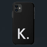 Simple minimalist custom initial black white iPhone 11 case<br><div class="desc">Simple minimalist custom initial black white iPhone 11 Case</div>