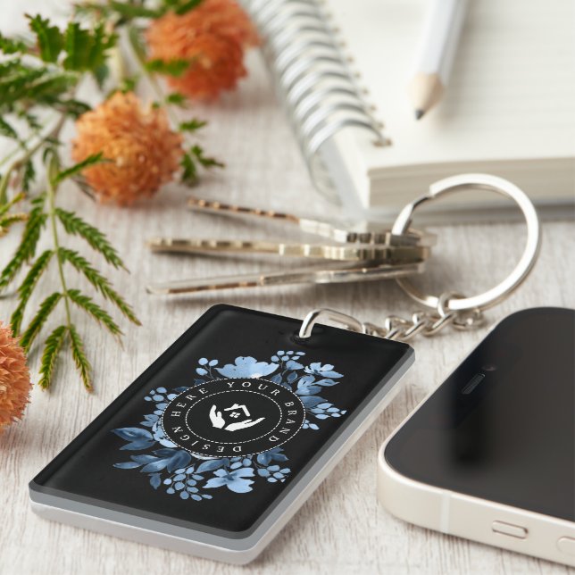 Simple Minimalist Custom Logo Acrylic Keychain (Front Right)