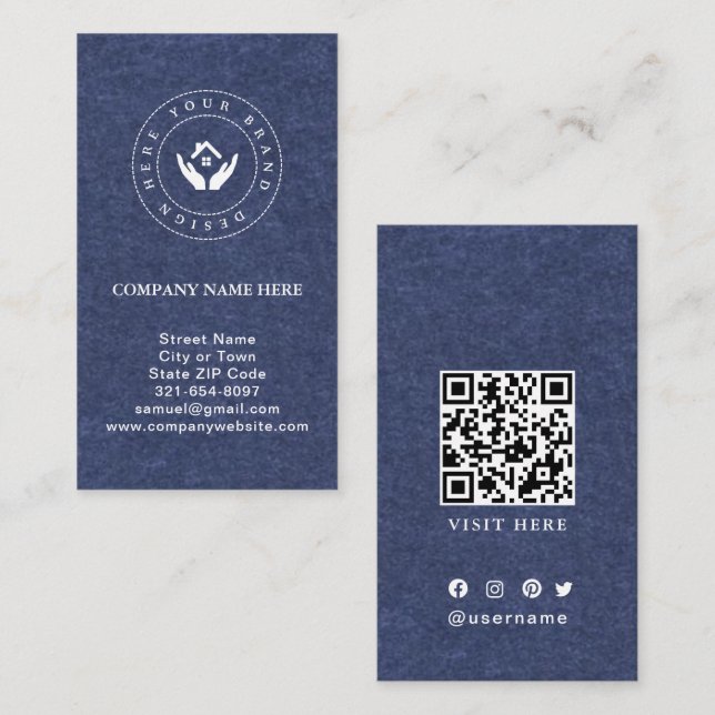 Simple Minimalist Custom Logo & Text Business Card (Front/Back)