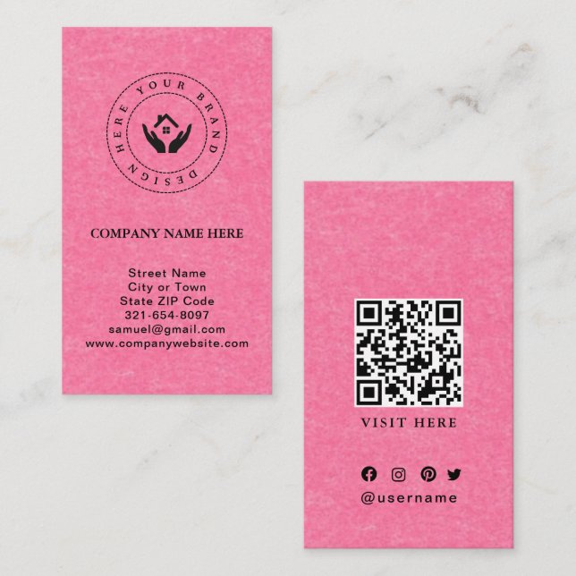 Simple Minimalist Custom Logo & Text Business Card (Front/Back)