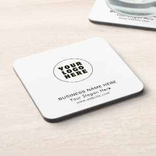 Simple Minimalist Custom Logo & Text Coaster