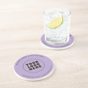 Simple Minimalist Custom Logo & Text   Coaster
