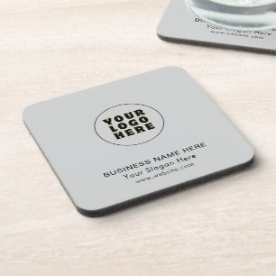 Simple Minimalist Custom Logo & Text   Coaster