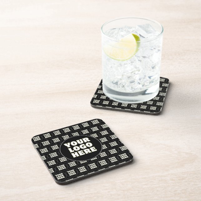 Simple Minimalist Custom Logo & Text   Coaster (Right Side)