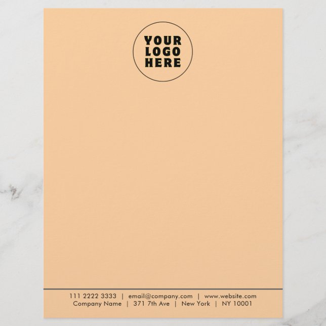 Simple Minimalist Custom Logo & Text   Letterhead (Front)