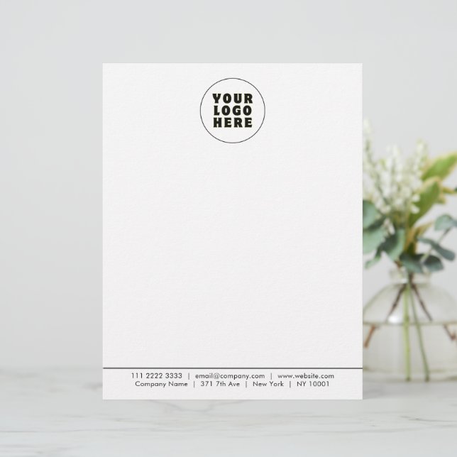 Simple Minimalist Custom Logo & Text   Letterhead (Standing Front)