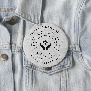Simple Minimalist Custom Logo & Text Promotional 10 Cm Round Badge