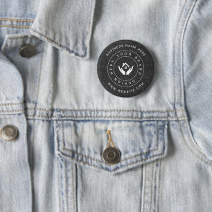 Simple Minimalist Custom Logo & Text Promotional 6 Cm Round Badge