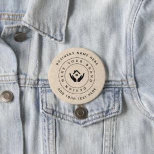 Simple Minimalist Custom Logo & Text Promotional 7.5 Cm Round Badge
