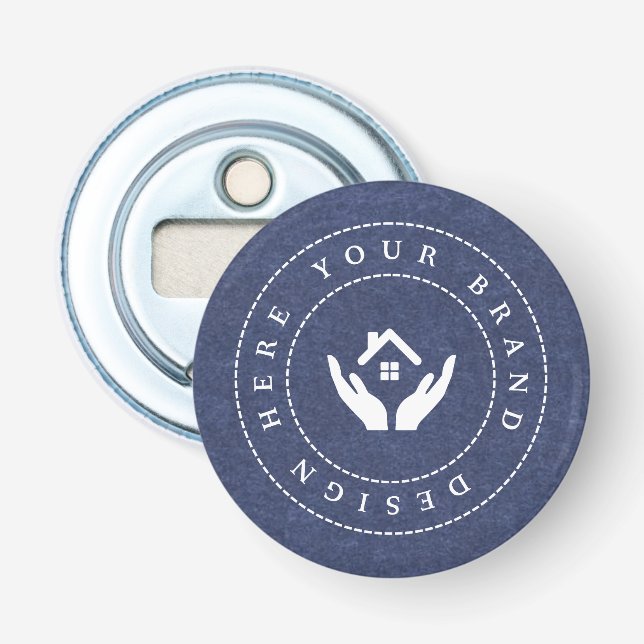 Simple Minimalist Custom Logo & Text Promotional Bottle Opener (Front)