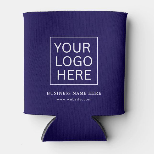 Simple Minimalist Custom Logo & Text Promotional Can Cooler (Front)