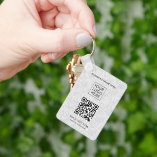 Simple Minimalist Custom Logo & Text Promotional Key Ring