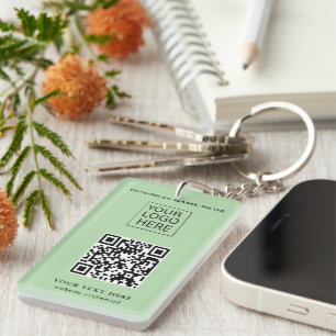 Simple Minimalist Custom Logo & Text Promotional Key Ring