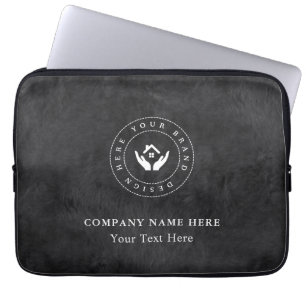 Simple Minimalist Custom Logo & Text Promotional Laptop Sleeve