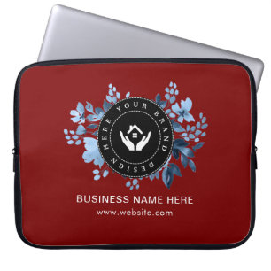 Simple Minimalist Custom Logo & Text Promotional Laptop Sleeve