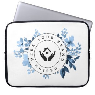 Simple Minimalist Custom Logo & Text Promotional Laptop Sleeve