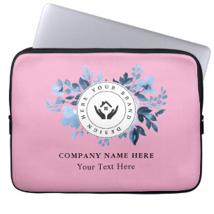 Simple Minimalist Custom Logo & Text Promotional Laptop Sleeve