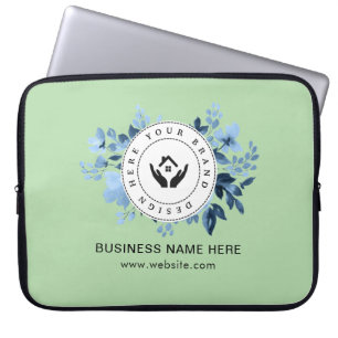 Simple Minimalist Custom Logo & Text Promotional Laptop Sleeve
