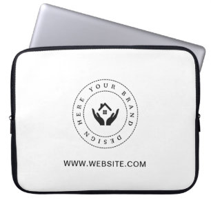 Simple Minimalist Custom Logo & Text Promotional Laptop Sleeve