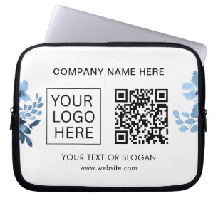 Simple Minimalist Custom Logo & Text Promotional Laptop Sleeve