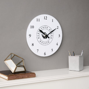 Simple Minimalist Custom Logo & Text Promotional Large Clock