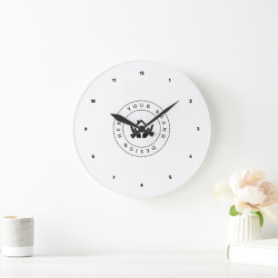 Simple Minimalist Custom Logo & Text Promotional Large Clock