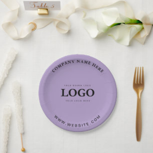 Simple Minimalist Custom Logo & Text Promotional Paper Plate
