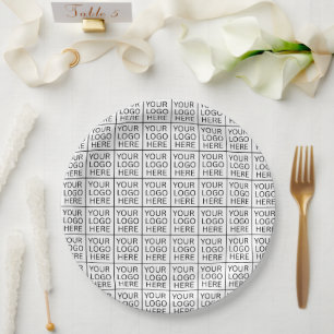 Simple Minimalist Custom Logo & Text Promotional Paper Plate