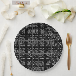 Simple Minimalist Custom Logo & Text Promotional Paper Plate