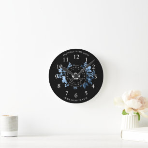 Simple Minimalist Custom Logo & Text Promotional Round Clock