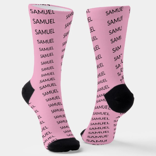 Simple Minimalist Custom Logo & Text   Socks (Angled)