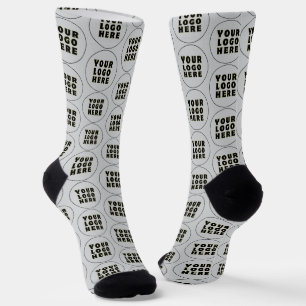 Simple Minimalist Custom Logo & Text Socks